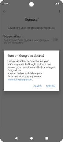 If you turn on the function, press TURN ON.