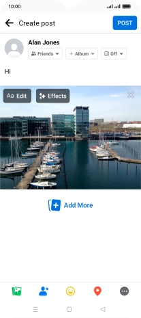 Write the required text and press POST.
