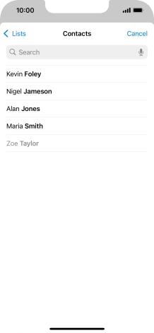 Press the required contact.