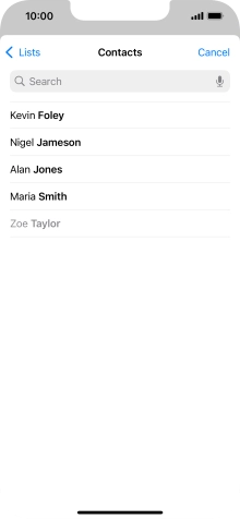 Press the required contact.