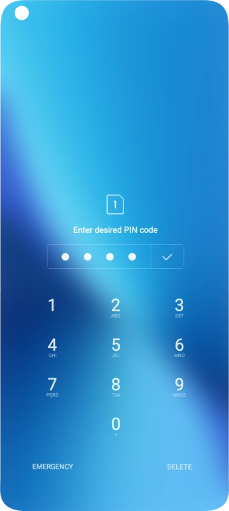 Key in a new four-digit PIN and press the confirm icon.