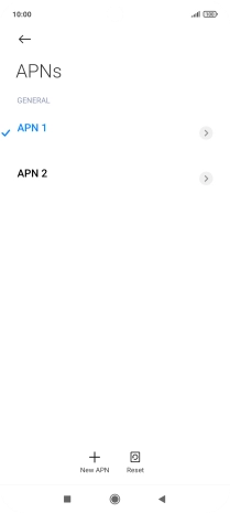 Press the required data connection to activate it.