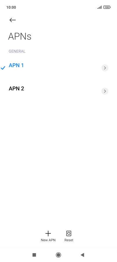 Press the required data connection to activate it.
