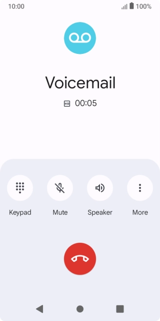 Press the end call icon.