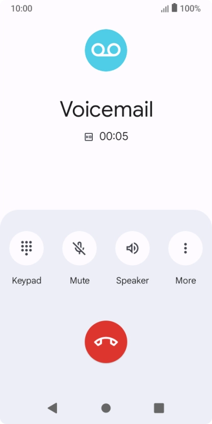 Press the end call icon.