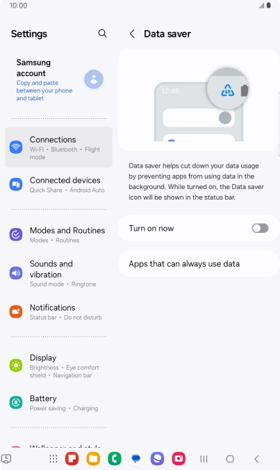 Press the indicator next to 