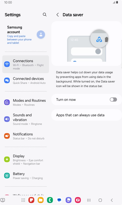 Press the indicator next to 