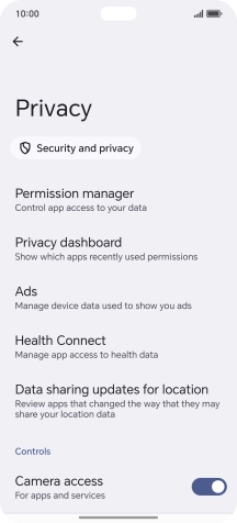 Press Permission manager.