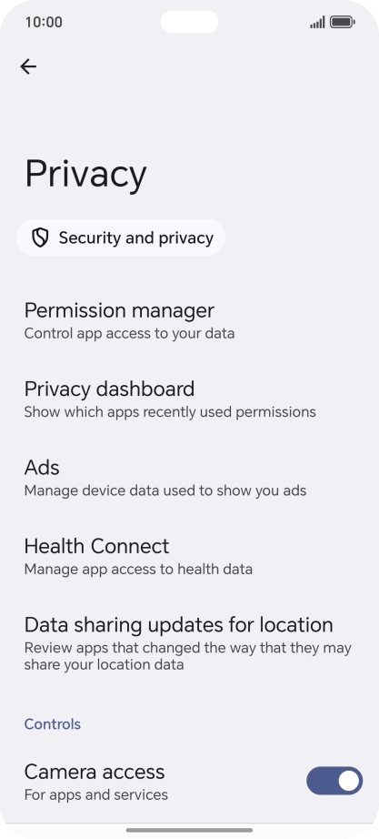 Press Permission manager.