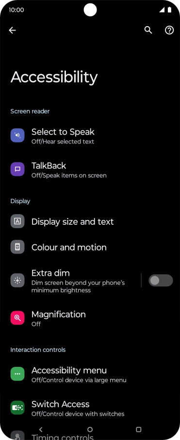Press the required category below 