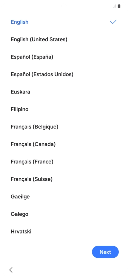 Press the required language. Press the required language.