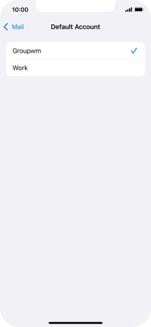 Press the required email account to select the email account as your default account.