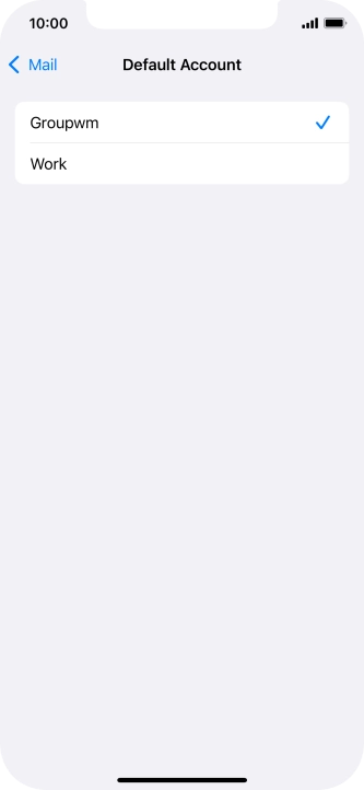 Press the required email account to select the email account as your default account.