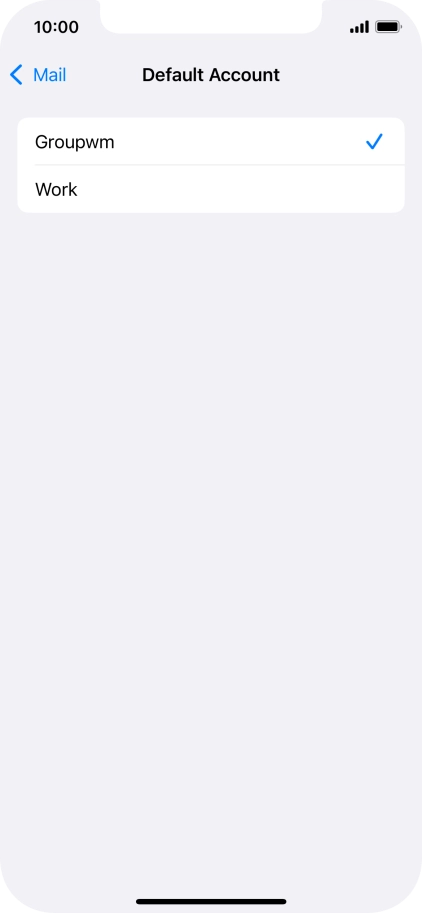 Press the required email account to select the email account as your default account.