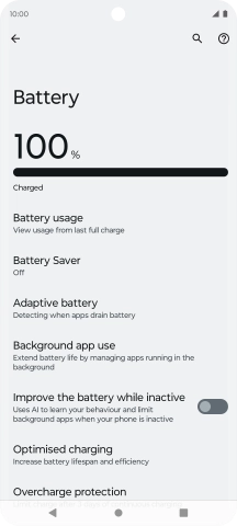 Press Optimised charging.
