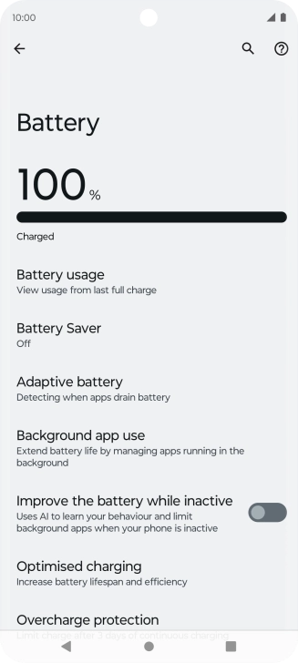 Press Optimised charging.