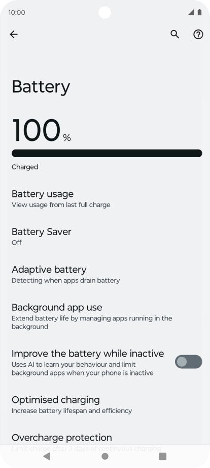 Press Optimised charging.