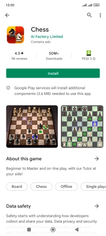 Press Install and follow the instructions on the screen to install the app.