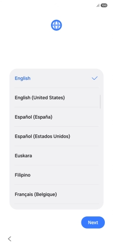 Press the required language.