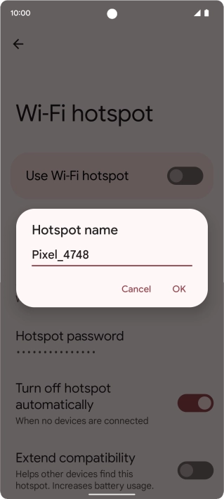 Key in the required Wi-Fi hotspot name and press OK.