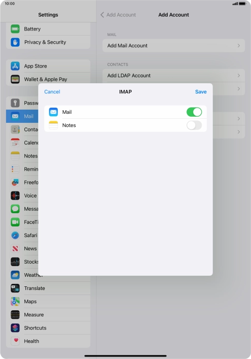 Press Save. Your email account has now been set up. To select more settings for incoming and outgoing server, proceed with the following steps. Press Save. Your email account has now been set up. To select more settings for incoming and outgoing server, proceed with the following steps.