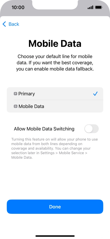 Press the indicator next to 
