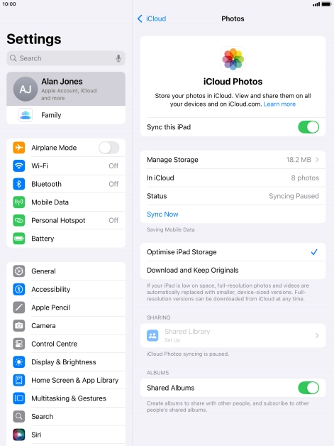 Press the indicator next to 