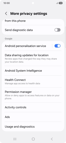 Press Permission manager.