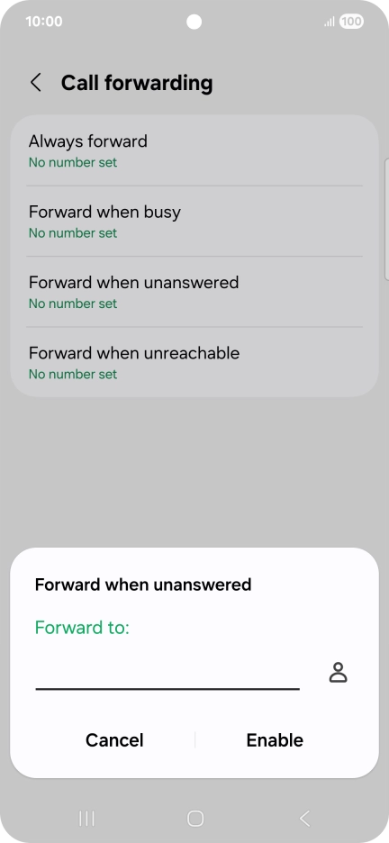 Key in +447836121121 and press Enable.