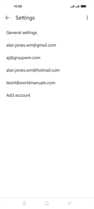 Press the required account.