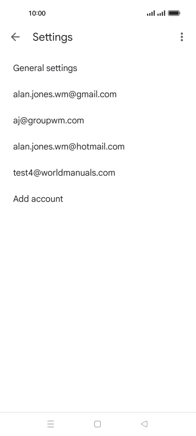 Press the required account.