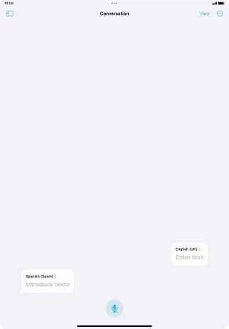 Press the microphone icon and say the required word or sentence.