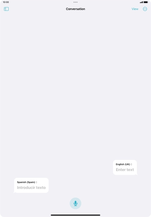 Press the microphone icon and say the required word or sentence.