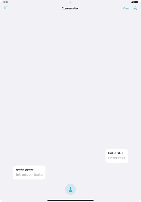 Press the microphone icon and say the required word or sentence.