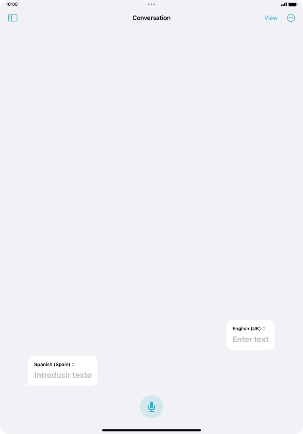 Press the microphone icon and say the required word or sentence.
