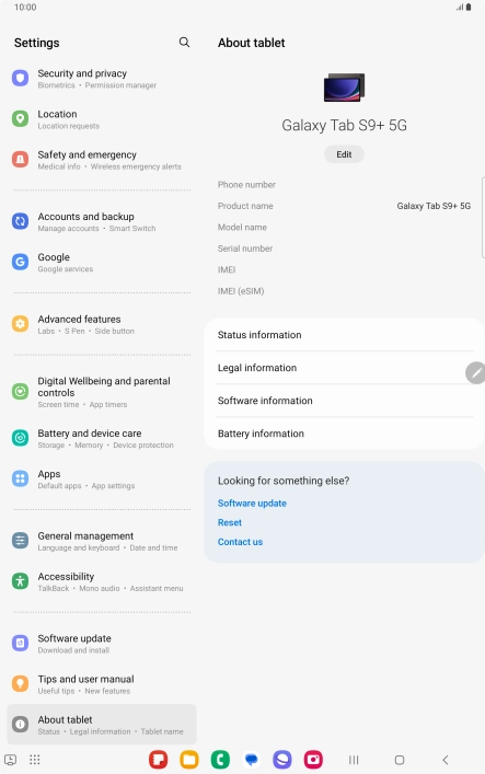 Press Status information.