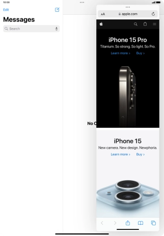 The application now displays on top of the other open application.