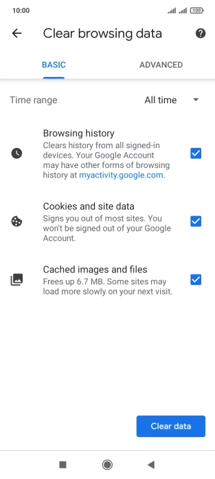 Press the fields next to the required data types.