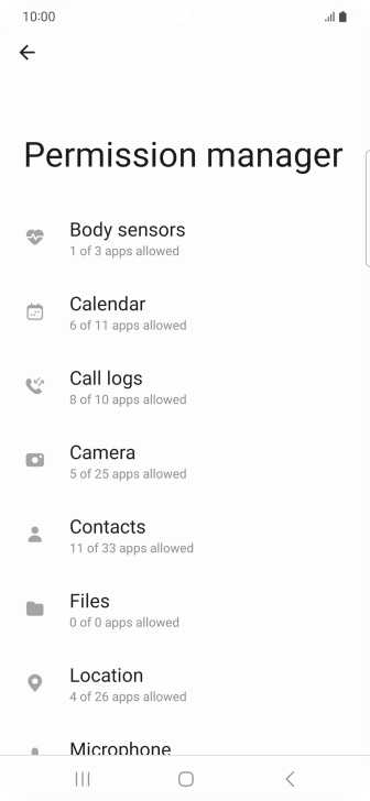 Press the required category.