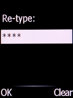 Key in the new PIN again and press the Left selection key.