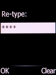 Key in the new PIN again and press the Left selection key.