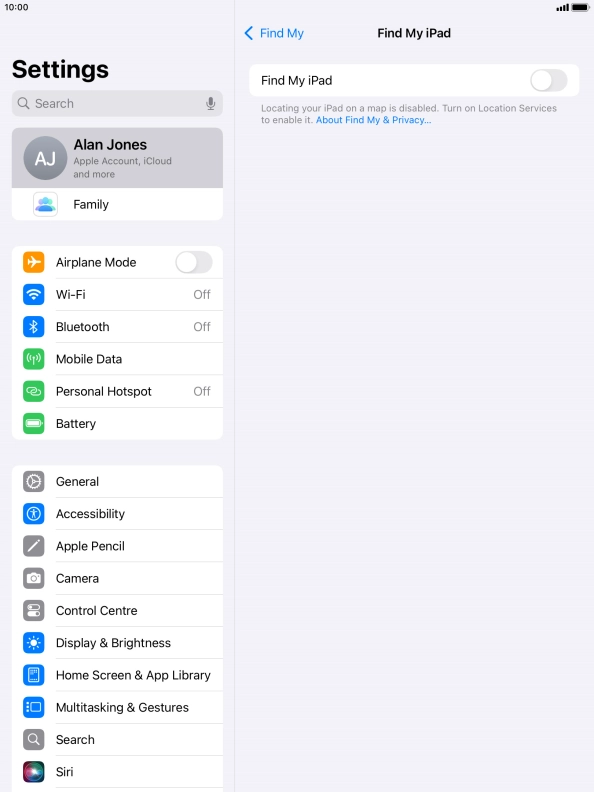 Press the indicator next to 
