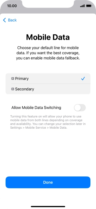 Press the indicator next to 