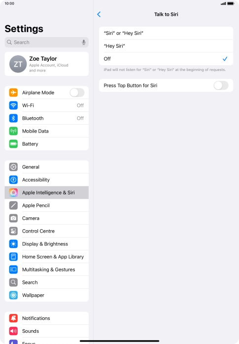 Press the indicator next to 