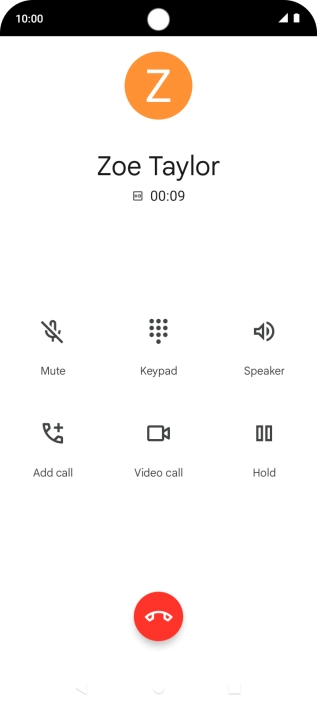 Press the end call icon.