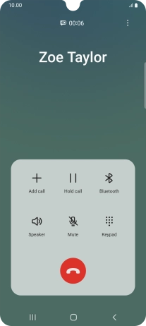 Press the end call icon.