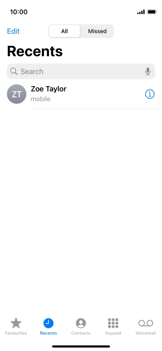 Press the information icon next to the required phone number.
