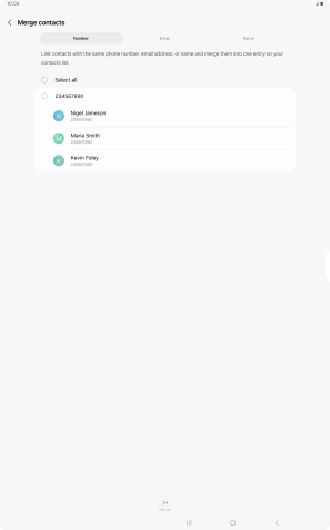 Press the field next to the required number.