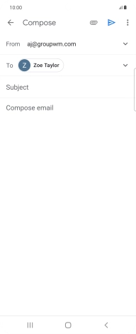 Press Subject and key in the subject for the email message.