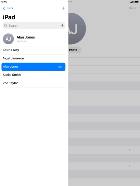 Press the new contact icon.